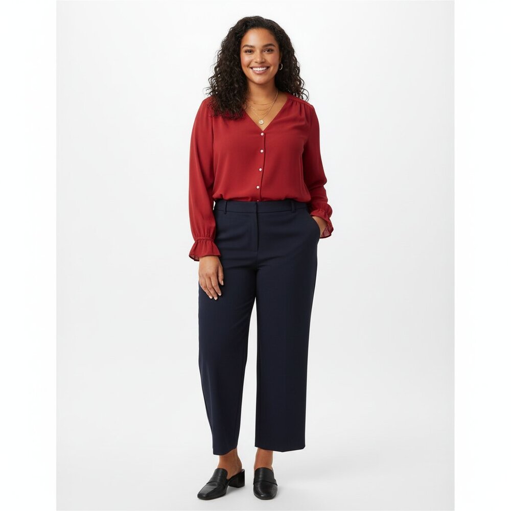 LOFT Red Lightweight Red Maroon Blouse Women's Size XL